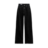 baggy jeans Spring New Retro Distressed Washed Design Sense Niche Straight High Waist Wide Leg Jeans