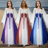 costume ideas Halloween Retro Medieval Renaissance Women's Dress Stage Performance Costume Role-Playing Long Dress for Women