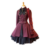 Medieval Cos Clothing Renaissance Gothic Dress Vintage Bow Ruffled Punk Cosplay Skirt