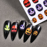 men’s fall fashion 2024 20.24 Million Holy Festival Nail Sticker 3D Cartoon Funny Skull Spider Blood Drop Nail Adhesive Sticker