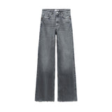 baggy jeans Spring New Retro Distressed Washed Design Sense Niche Straight High Waist Wide Leg Jeans