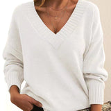 winter fits men 2024 Autumn Style Pullover Women's Loose V-neck Casual Sweater Women's