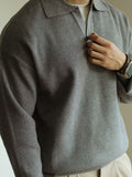 mens fall fashion Black Sweater Men's Spring and Autumn New Polo Sweater Bottoming Half Turtleneck