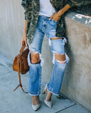 western outfits women New Fashion Ripped Ripped Beggar Jeans Casual Pants Trousers for Women