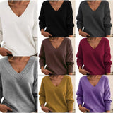 winter fits men 2024 Autumn Style Pullover Women's Loose V-neck Casual Sweater Women's