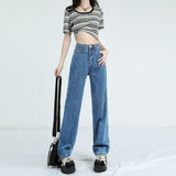 baggy jeans Pink Jeans for Women Spring and Autumn 2024 New High Waist Slimming Loose Straight Draping Mop Narrow Wide Leg Pants