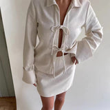 classy outfits men Spring Lace-up Cardigan Single-Wear Women's Sexy Small Coat