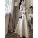 winter outfits men Suit Skirt Korean Drama Small Dress Elegant Socialite High-End Two-Piece Set for Women