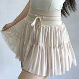 birthday outfits Style Tennis Skirt Sexy Mesh Skirt Women's High Waist Slimming A- line Pleated Skirt Sports Skirt 1571