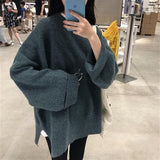 soulja boy outfits Autumn and Winter Lazy Style Mid-Length Sweater 2024 Korean Style Loose Thick Internet Celebrity Pullover Sweater Coat for Women