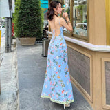 Tineit May V-Neck Floral Maxi Slip Dress