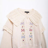 Women's 2024 Autumn and Winter Fashionable Elegant Embroidered Knitted Sweater