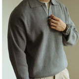 mens fall fashion Black Sweater Men's Spring and Autumn New Polo Sweater Bottoming Half Turtleneck