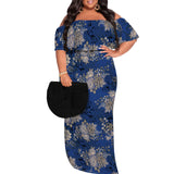 Women's Fashion Elegant Casual Printed Black plus Size Dress