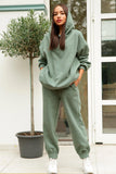 Tineit Pocketed Hoodie Elastic Waist Long Pants Set