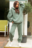 Tineit Pocketed Hoodie Elastic Waist Long Pants Set