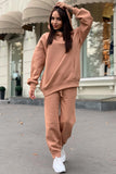 Tineit Pocketed Hoodie Elastic Waist Long Pants Set