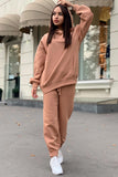 Tineit Pocketed Hoodie Elastic Waist Long Pants Set