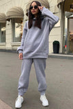 Tineit Pocketed Hoodie Elastic Waist Long Pants Set