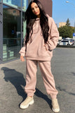 Tineit Pocketed Hoodie Elastic Waist Long Pants Set