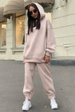 Tineit Pocketed Hoodie Elastic Waist Long Pants Set