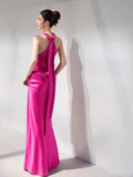 Tineit Sexy Mermaid High Neckline Long Prom Dress Wedding Guest Dresses B  (PRE-ORDER)