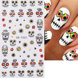 Tineit 5D Halloween Nail Art Sticker Skull Sliders Head Flower Decals Nails  Anime Design Holiday Decorations For Manicure Accessories