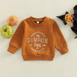 Tineit Halloween Awakecrm Lioraitiin 0-4Years Toddler Baby Girl Boy Halloween Sweatshirts Long Sleeve Letter Printed O-Neck Top