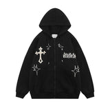 Tineit 2024 Fall Fashion Vintage Graphic Oversized Hoodies Autumn Zip Up Long Sleeve Women's Sweatshirt Y2K Aesthetic Harajuku Grunge Gothic Streetwear