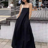 Tineit  Loose Pockets Vestidos Mujer Japanese Simple Fashion Women Dresses Sexy Stripe Dress Spring Summer Vestido 2025 New Robes