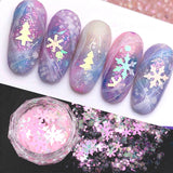 Tineit Iridescent Snowflakes Nail Glitter Sequins Mixed AB Chunky Paillette Winter Slices Spangles DIY Decoration Manicure Flakes LYS47