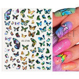 Tineit 3D Bule Butterflies Nail Art Stickers Spring Cute DIY Charm Decal Wraps Adhesive Slider Decal Manicure Nail Art Decoration LYJO