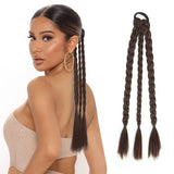 Tineit-Fashionable Woven Ponytail Braid With Straight Winding Hair Extensions, Ponytail Wig Braids, Natural Synthesis, 18 Inch Hair Ext