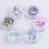 Tineit 1 Box Iridescent Opal Nail Flakes Aurora Mirror Shimmer Irregular Nail Art Paillettes Glitters Gel Polish Manicure Sequins LYJG