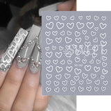 Tineit 3D White Black Heart Nail Stickers Cute Cartoon Golden Love Self Adhesive Slider Valentine Manicure Accessories Tips Decoration