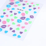 Tineit 3D Kiss Sexy Pink Lips Glitter Stickers Nails Design Self adhesive Nail Art Sliders Valentine's Day Decals Manicure Decorations