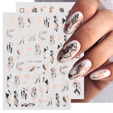 Tineit 3D Holographic Abstract Strips Nail Stickers Bronzing Geometry Heart Adhesive Slider Nail Art Decals 2024 Manicure Tips LYSTZ-SJ