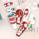 Tineit 5D Xmas Embossed Nails Art Decals Cute Cartoon Penguin Bear Sweater Design Adhesive Stickers Winter Accessories Decor LY5D-K188