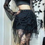 Tineit Ladies Gothic Short Skirt New Fashion Gothic Punk Women Skirt Casual Slim Half-body Skirt Women