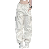 Tineit Women Baggy Cargo Pants Summer Y2k Streetwear Hip Hop Parachute Sweatpants Harajuku Oversize Casual Jogger Wide Trousers