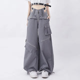 Tineit Y2K Streetwear Cargo Pants Women Casual Loose Casual Oversize Female Wide Leg Trousers Retro Hip Hop Street Fashion Slacks