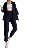 Tineit Pant Sets Women Green Two Pieces Set Long Sleeve Lapel Button Shirt Loose Wide Leg Trouser Outfits Work Sporty Suits Y2k