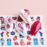 Tineit 12pcs Cute Sweater Penguin Nail Water Decals Cartoon Cat Bunny Design Transfer Sliders Winter New Year DIY Decoration Wraps LYBN