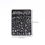 Tineit 1 PC Nail Stamping Plates Christmas French Line Steel Printing Stencil  Snowflakes Nail Stamp Templates Nail Art Manicure Tools