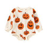 Tineit Halloween Awakecrm Lioraitiin 0-3T Baby Girl Boy Halloween Days Lovely Romper Pumpkin Printing Long Sleeve Sweatshirt Jumpsuits