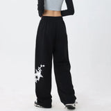 Tineit Y2K Baggy Sweatpants Women Hip Hop Streetwear Oversize High Waist Trousers Vintage Elastic Stars Casual Jogging Wide Leg