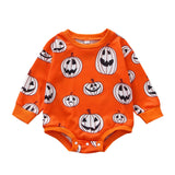 Tineit Halloween Awakecrm Lioraitiin 0-3T Baby Girl Boy Halloween Days Lovely Romper Pumpkin Printing Long Sleeve Sweatshirt Jumpsuits