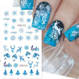 Tineit 12pcs Winter Forest Styling Water Stickers For Nail Gradient Snowflake Bird Elk Design Xmas Manicure Charm Sliders LYBN2425-2436