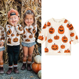 Tineit Halloween Awakecrm Lioraitiin 1-5Years Toddler Girls Boys Halloween Sweatshirt T Shirts Long Sleeve Pullover Pumpkin Halloween Outwear