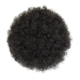 Tineit-Afro Puff Drawstring Ponytail Kinky Curly Bun Hair 6 Inches Synthetic Short Extensions Clip On Bun Wig For Women Natural Black